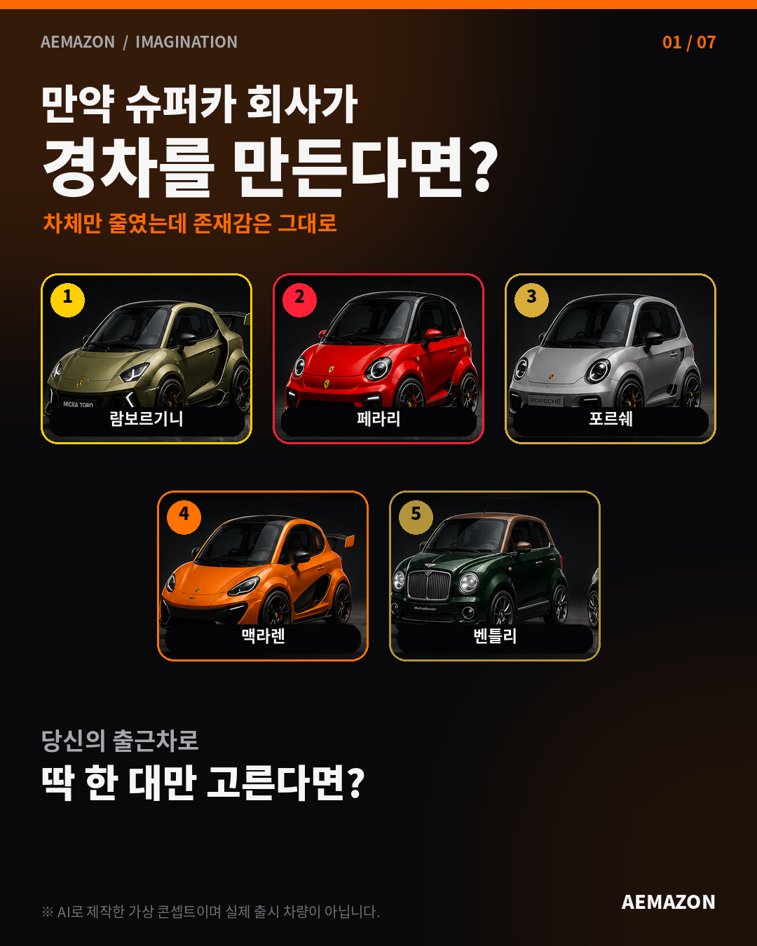 만약 슈퍼카 회사가 경차를 만든다면!? 게시글 이미지